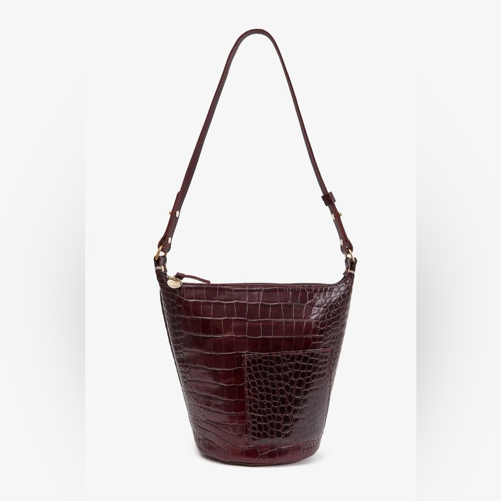 Clare V Petite Jeanne in Bordeaux Croco